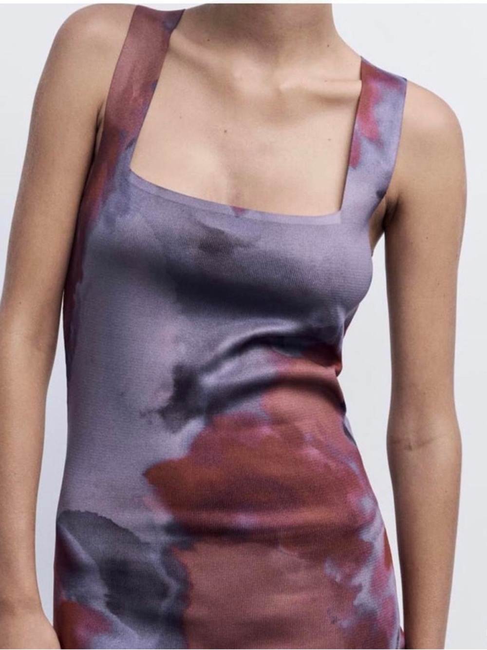 Zara Purple and Rust Tie-Dye Sleeveless Mini Dress